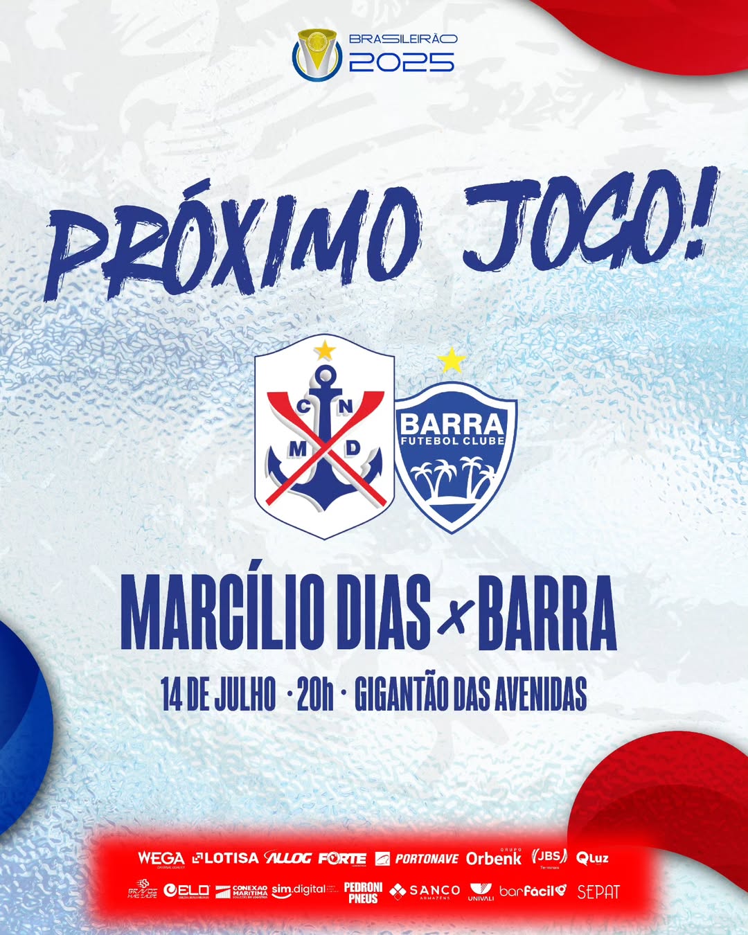 Próximo jogo contra o Barra